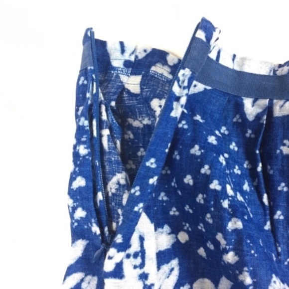 GAP Skirt 100% Linen Pleated Floral Flowers Bow Spring Prairie Natural Fibers 4 - Picture 8 of 8